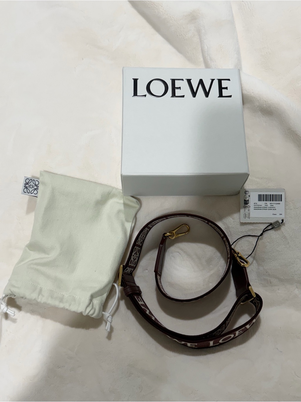 Loewe Burgundy Logo Bag Strap